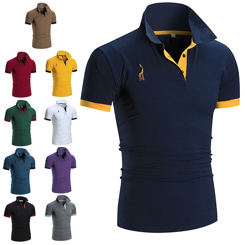 Men's Polo Shirt Summer Short Sleeve Tshirts Short -sleeved Polo…