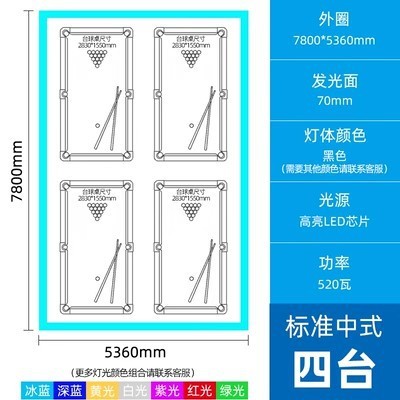 直角角丸5面発光マジックビリヤードルーム雰囲気ライト毒歯カラフルな側面発光ビリヤードルーム雰囲気シャンデリア|undefined