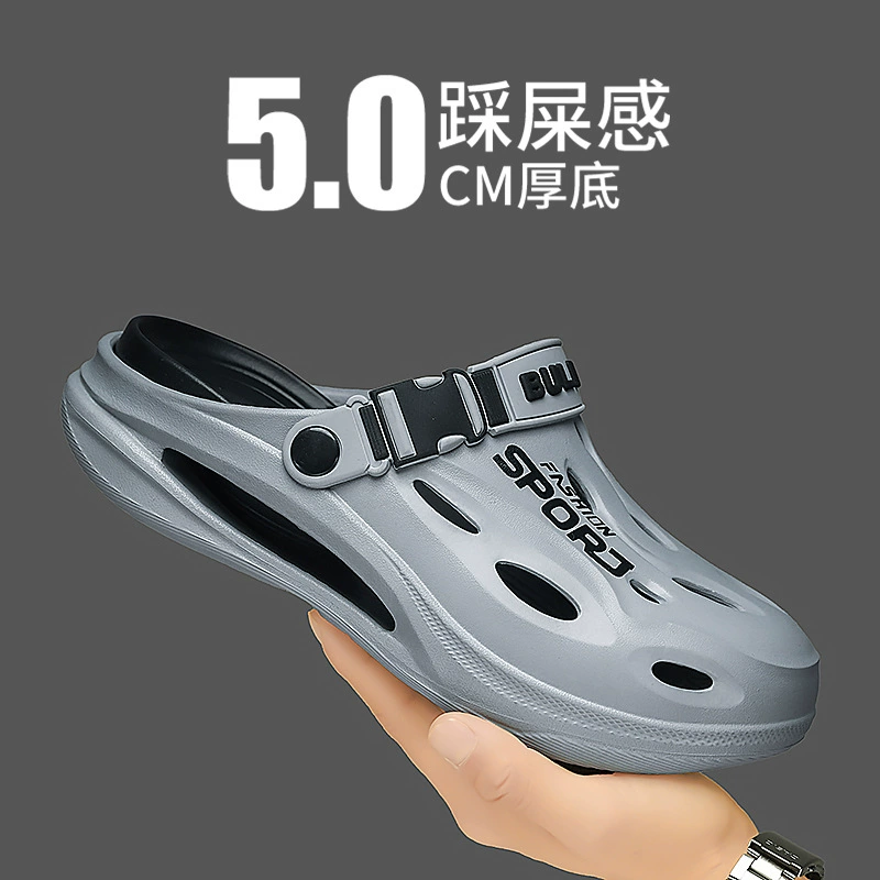 Мужские летние пляжные сандалии Croc, повседневные, для вождения, с мягкой подошвой, молодежные, спортивные.