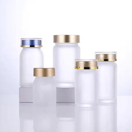 现货口径塑料罐双层盖透明保健品罐子 PS材质方型圆型螺旋罐子