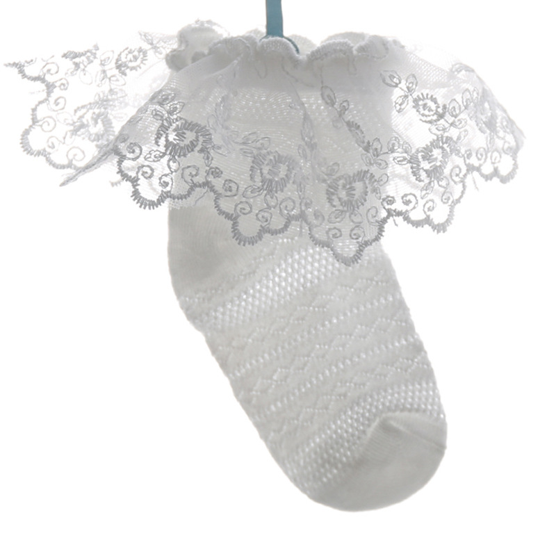 Nueva malla de verano calcetines de encaje para NIÑOS Calcetines de encaje de princesa calcetines de encaje de algodón para niñas calcetines de encaje de bebé blanco