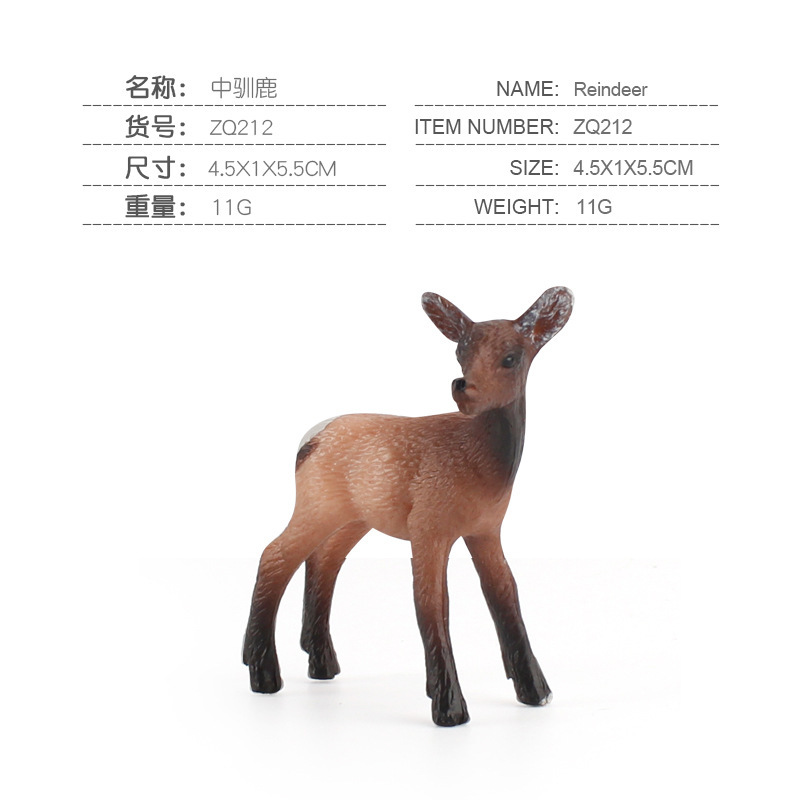 Transfronteriza de exportación infantil simulación educativa modelo animal de bosque estático Reno alce Navidad adornos cognitivos Juguetes