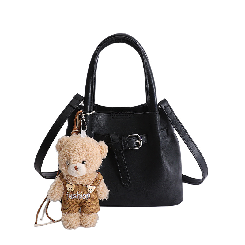 Borsa a secchiello plissettata alla moda in tinta unita, borsa a mano semplice, borsa a tracolla versatile per i pendolari, borsa a tracolla_voghion.com