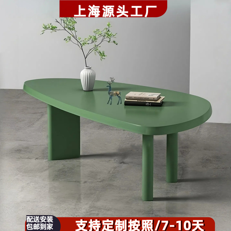 Gray piano paint desk Oval negotiation table modern minimalist laptop desk personalized desk