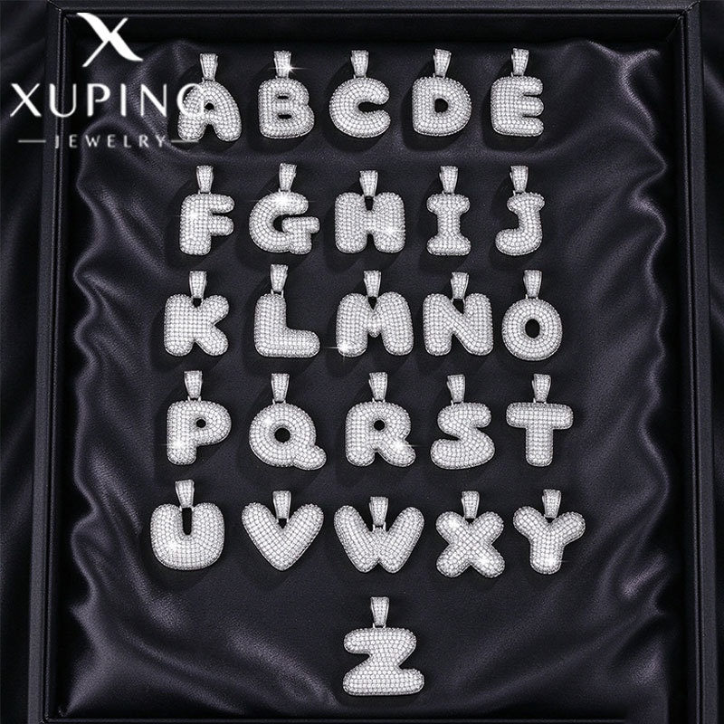 Collar con Colgante de Letra Inglesa de Aleación Xuping, Nuevo Diseño Transfronterizo, 26 Letras, Joyería de Nicho para Mujer