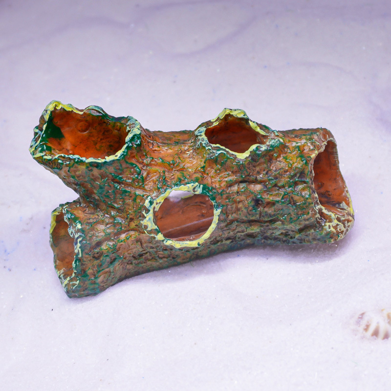 Nueva decoración de paisajismo para acuarios con forma de tojo de árbol, escondite para reptiles, lagartos y serpientes, agujero de árbol simulado de Xiaohongshu para descansar.