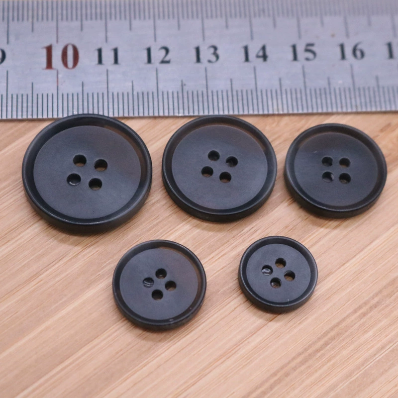 Four-eye button thin edge resin button coat windbreaker button wholesale high-end suit button resin button hand-stitched button