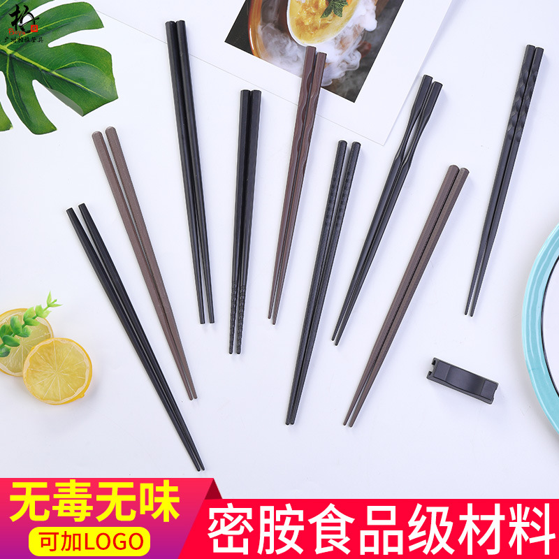 palillos de hotel japonés al por mayor aleación antideslizante no moqueante resistente a altas temperaturas 10 pares de palillos de cubierta
