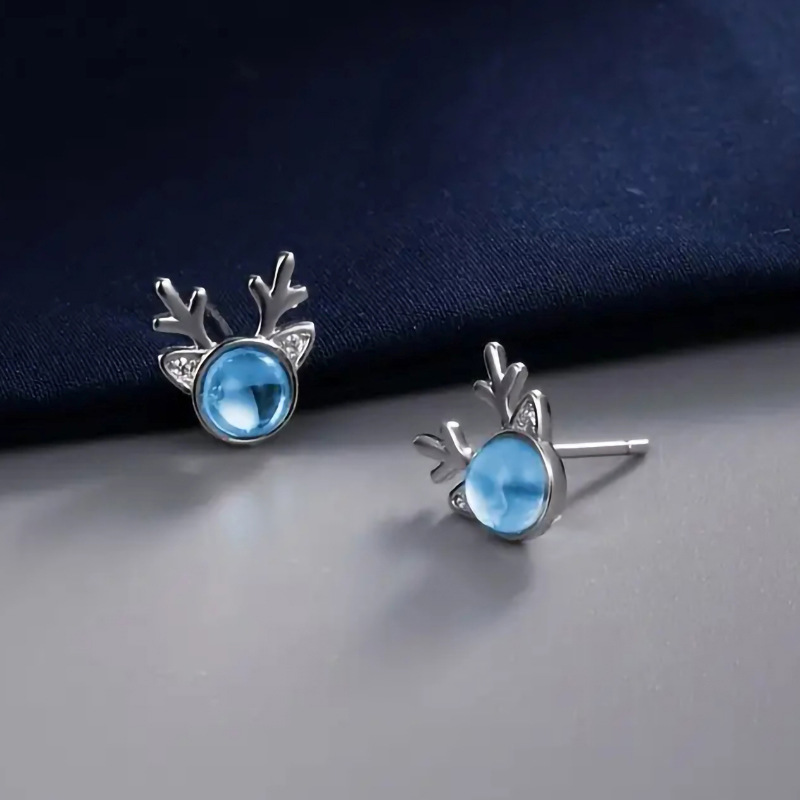 Hirschgeweih Ohrstecker Für Damen Süßer Mini Modeschmuck_voghion.com