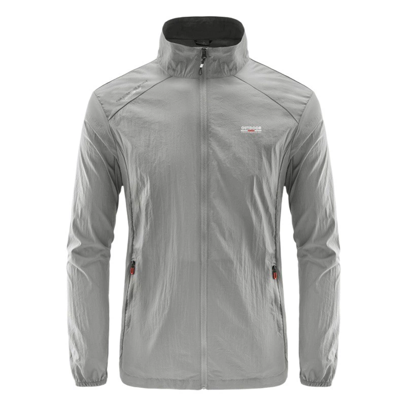 Летняя Солнцезащитная одежда с воротником без шляпки, мужская Тонкая дышащая Молодежная кожаная ветровка, студенческое спортивное пальто, кожаная одежда