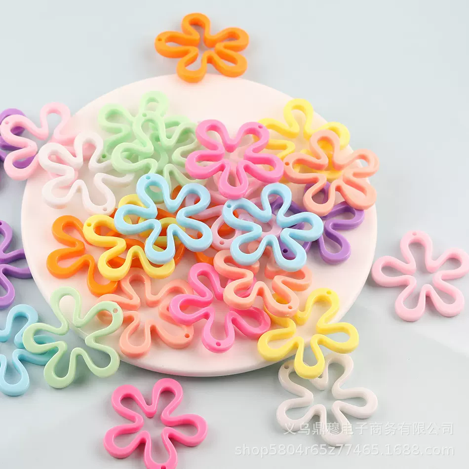 镂空不规则五瓣花亚克力 diy手工自制耳环钥匙扣挂件饰品材料配件