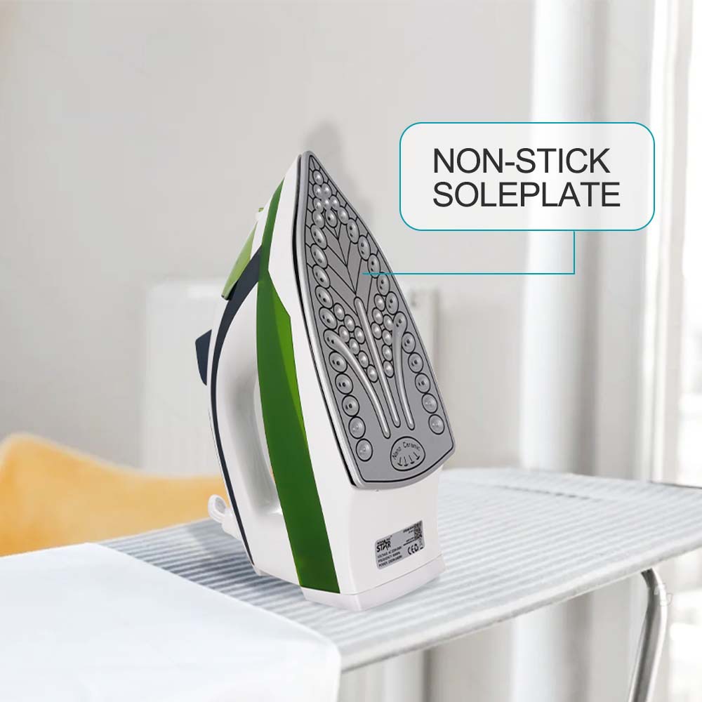 WINNINGSTAR Plancha a vapor en seco transfronterizo Pulverización/explosión de vapor vertical autolimpiante placa inferior de cerámica plancha eléctrica