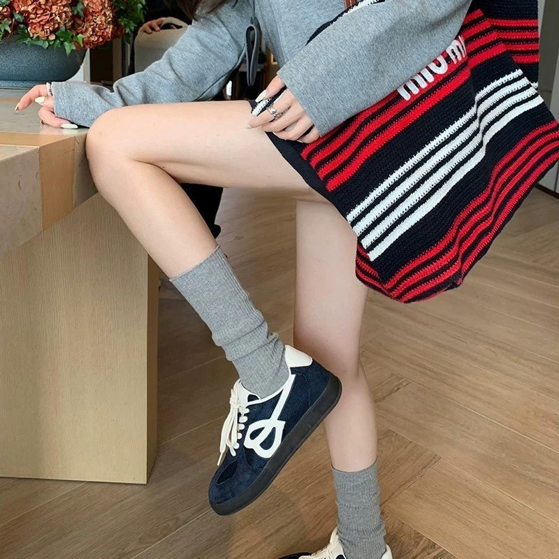 葡萄妈真皮时髦厚底德训鞋女2025新款透气阿甘鞋运动休闲百搭板鞋|undefined