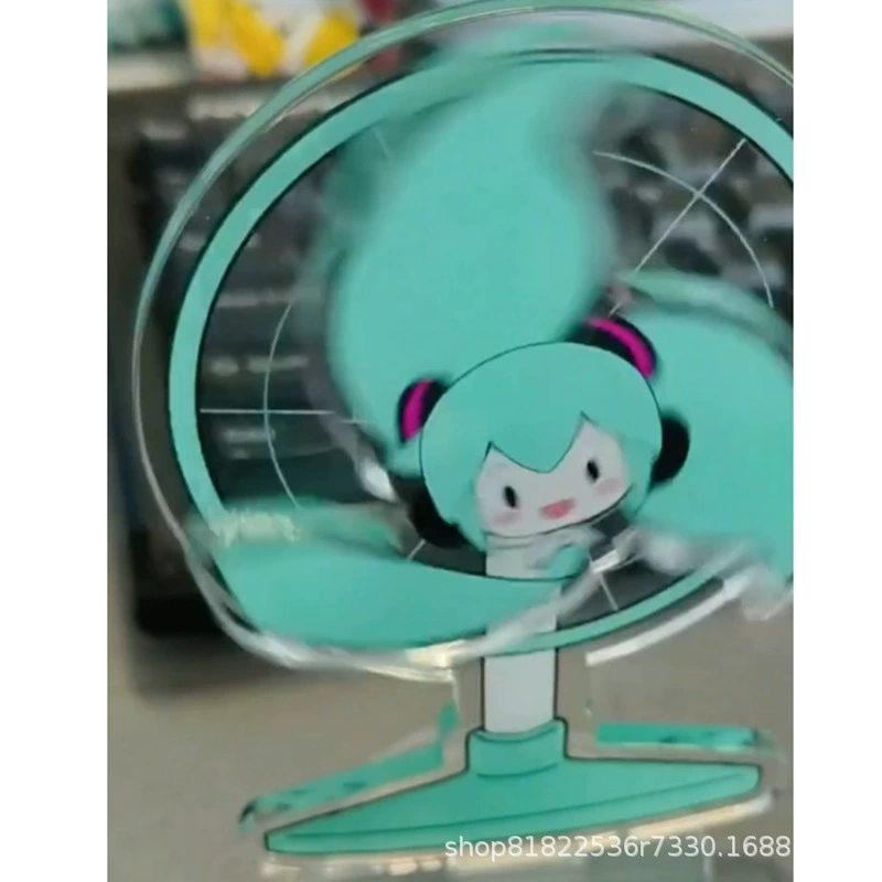 Новый ручной электрический вентилятор Hatsune Miku, акриловые персонализированные украшения для друзей, подарки на день рождения