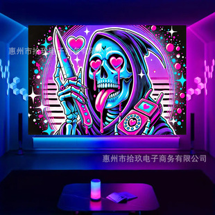 Cross-Border New Model Supports Jit Drop Shipping High-Gloss Fluorescent Background Cloth Banner, Tapestry, Wall Hanging Decoration Photo Studio