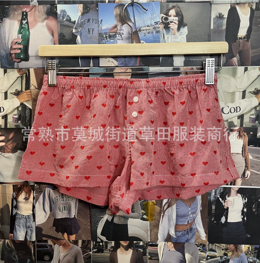Красные цветные шорты, брюки, oversize, свободный крой, эластичный пояс
