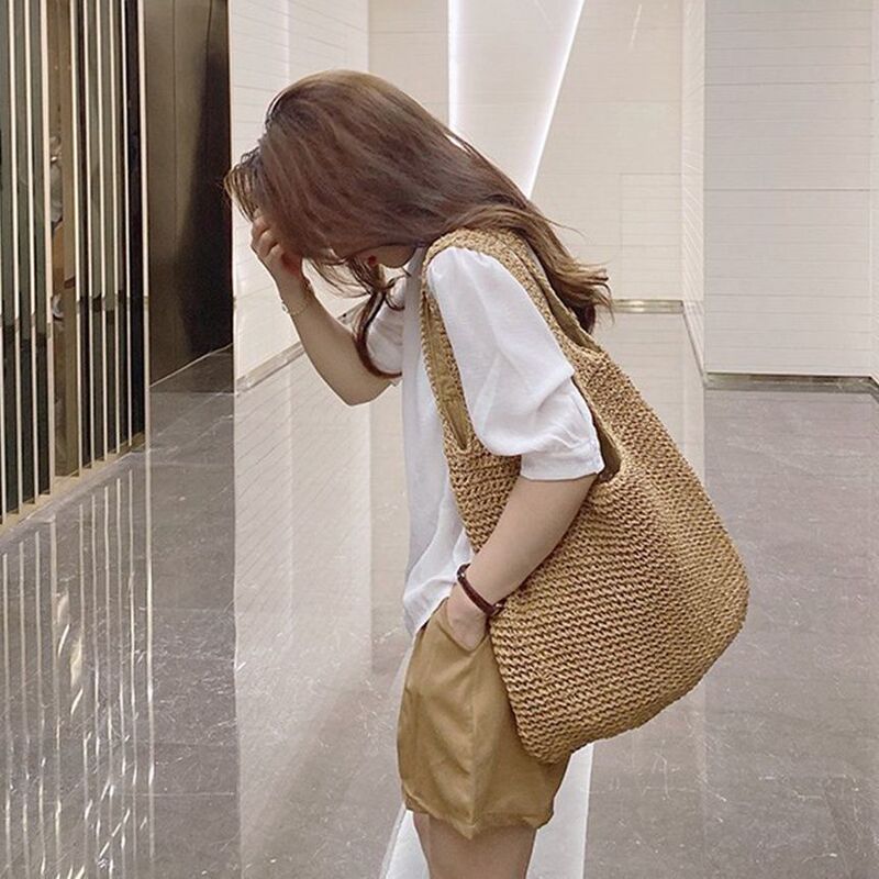 Straw Bag for Women 2025 New Summer Versatile Casual Shoulder Bag Forest Style Hand-Woven Bag Large Capacity Beach Bag Straw Bag for Women 2025 New Summer Versatile Casual Shoulder Bag Forest Style Hand-Woven Bag Large Capacity Beach Bag