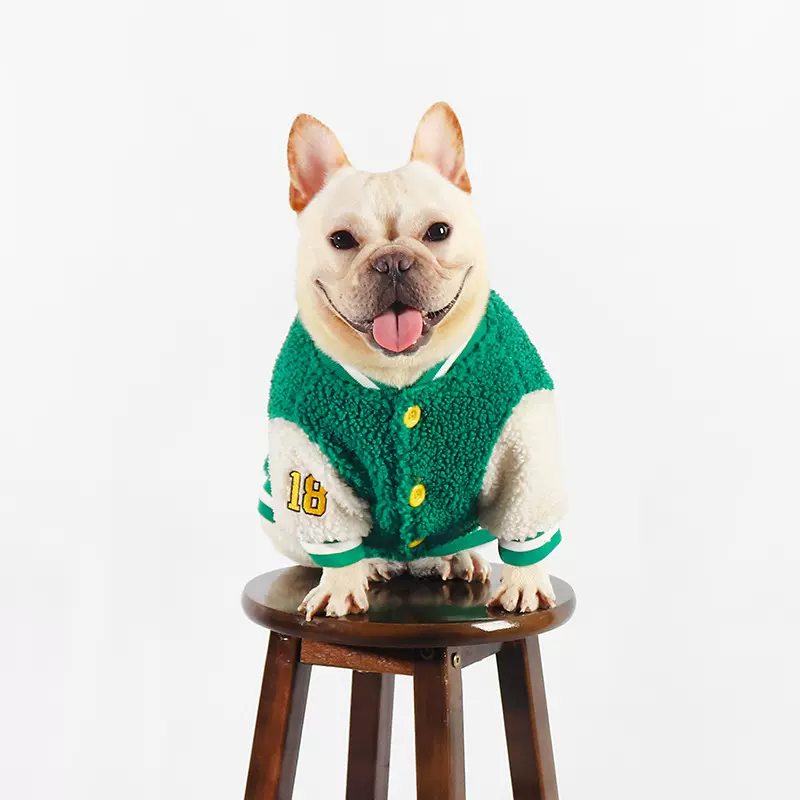 宠物服装狗狗衣服冬季加绒厚款法斗巴哥犬冬天棒球服外套保暖潮牌