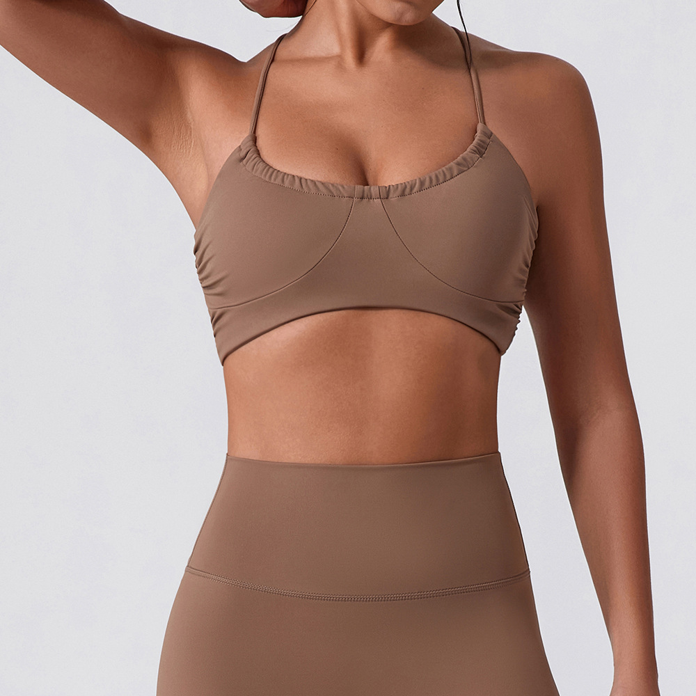 ropa interior deportiva de secado rápido para correr antichoque anti-caída chaleco de bra de fitness chaleco de yoga con cojín de pecho integrado