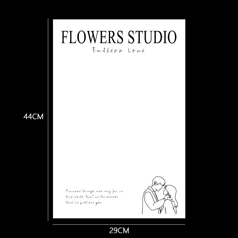 Papel de embalaje de arte de celebridades de Internet Papel de embalaje de flores Material de embalaje de ramo avanzado simple en inglés Papel de embalaje de ramo