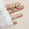 Blue mosquito coil pearl, ear clips