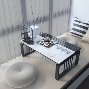 Modern Low Rectangular Coffee Table for Bay Window, Balcony Simple Tatami Tea Table, Zen Writing Desk