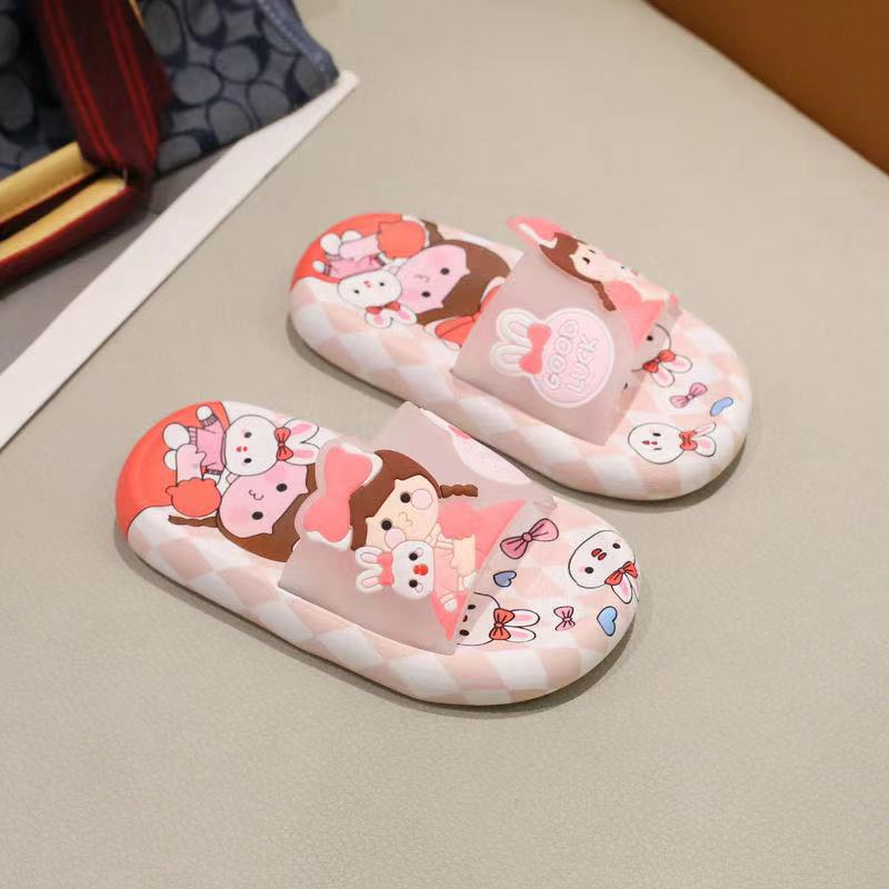 Niños bebé lindo dibujos animados nuevas zapatillas grandes y medianas zapatillas para niños y niñas verano hogar baño antideslizante suave