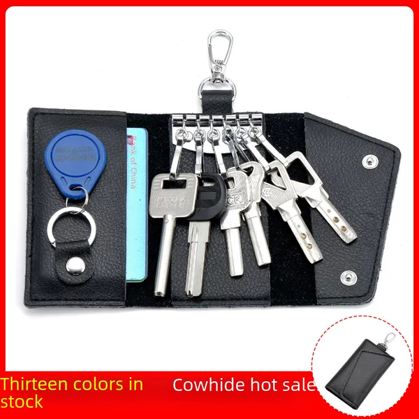Car key bag spell a lot of leather waist hanging manufacturers wholesale men's multi-function key bag card bag