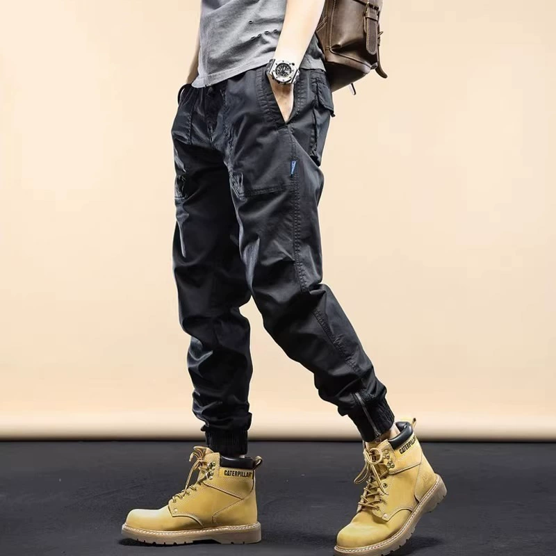 Demi-season retro wear-resistant trousers for leisure, American style