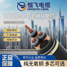 恒飞YJV22-8.7/15KV 3*35/50/70/95/120/150/240多平方高压电缆线