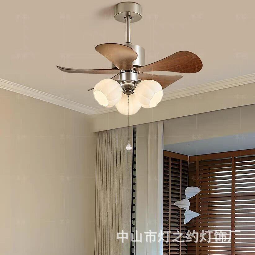 Vintage Bauhaus Fan Lamp Trendy Study Ceiling Fan Lamp Cream Fan Dining Room Bedroom Silent Ceiling Fan Lamp