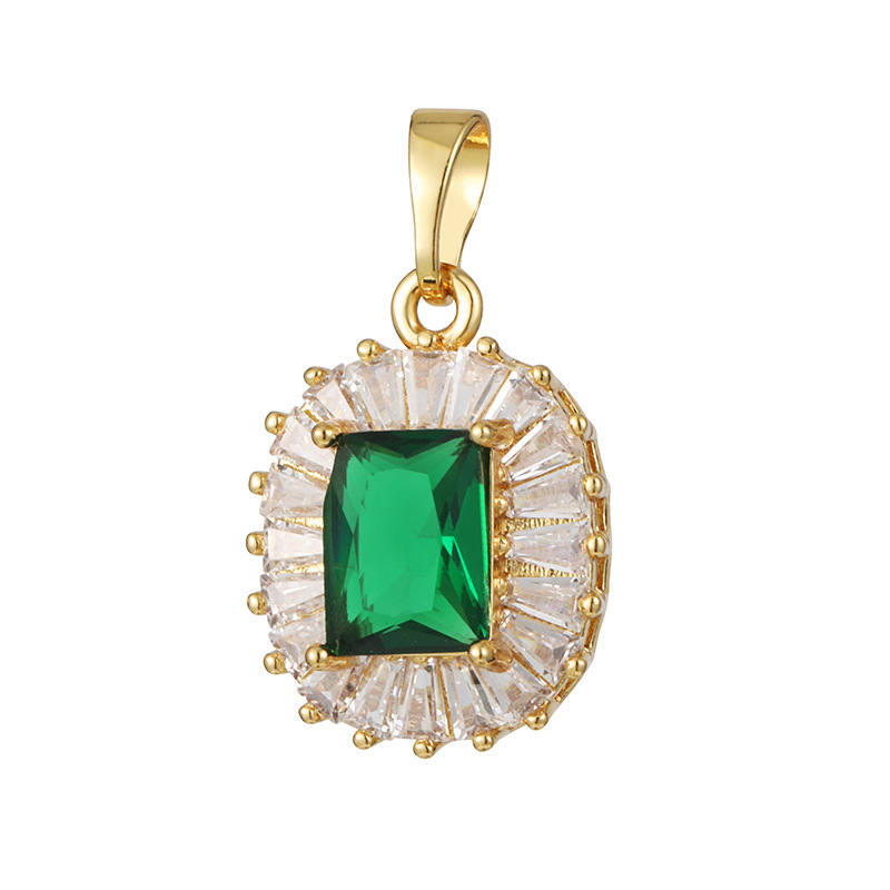 Joyas transfronterizas colgante de rubí esmeralda ligero de lujo accesorios de acero de titanio collar no decolor cadena clavícula