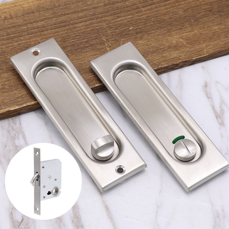 Cerradura de puerta de acero inoxidable americana cerradura de puerta deslizante para balcón interior cerradura de puerta deslizante cuadrada incrustada cerradura de gancho
