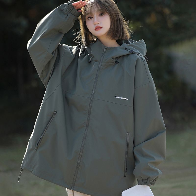 多巴胺秋秋款风衣冲锋衣潮流山系登山服连帽宽松风衣外套男女夹克