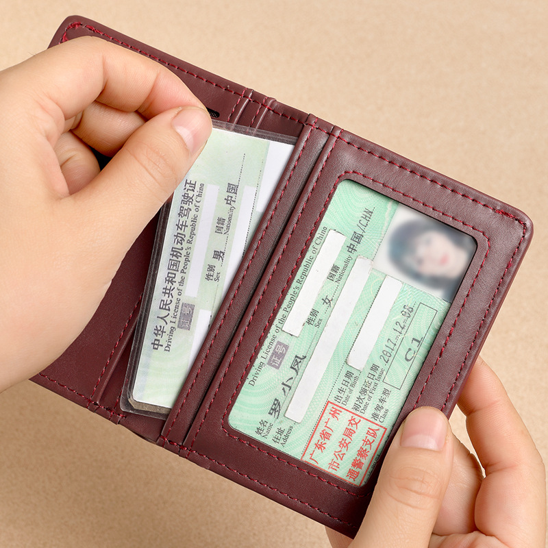 Cartera de hombre 2024 nueva cartera de cuero corta cartera cartera de tarjeta de licencia de conducir cartera de hombre cartera de cuero