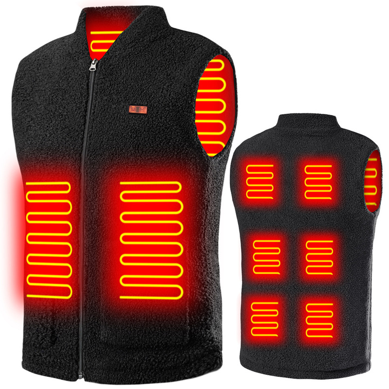 Cross-Border Amazon Temu Smart Electric Heating Vest Men's Thickeneded Warm Heating USB Electric Heating Vest Intelligent Heating
