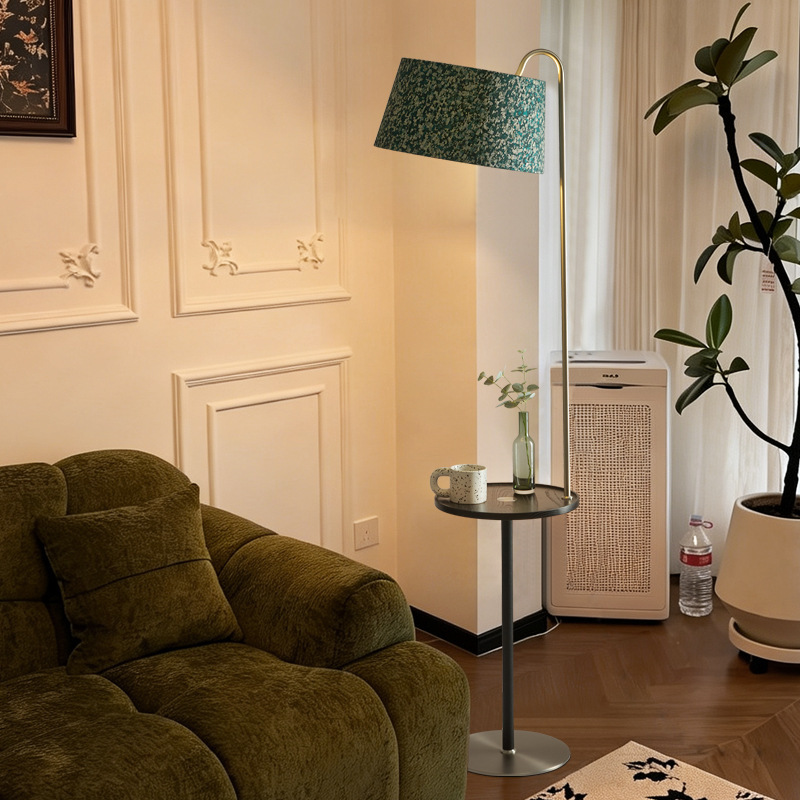 Nordic minimalist vintage-style table lamp for living room and bedroom decoration, ambient lighting with wooden disc and metal shelf floor lamp Nordic minimalist vintage-style table lamp for living room and bedroom decoration, ambient lighting with wooden disc and metal shelf floor lamp