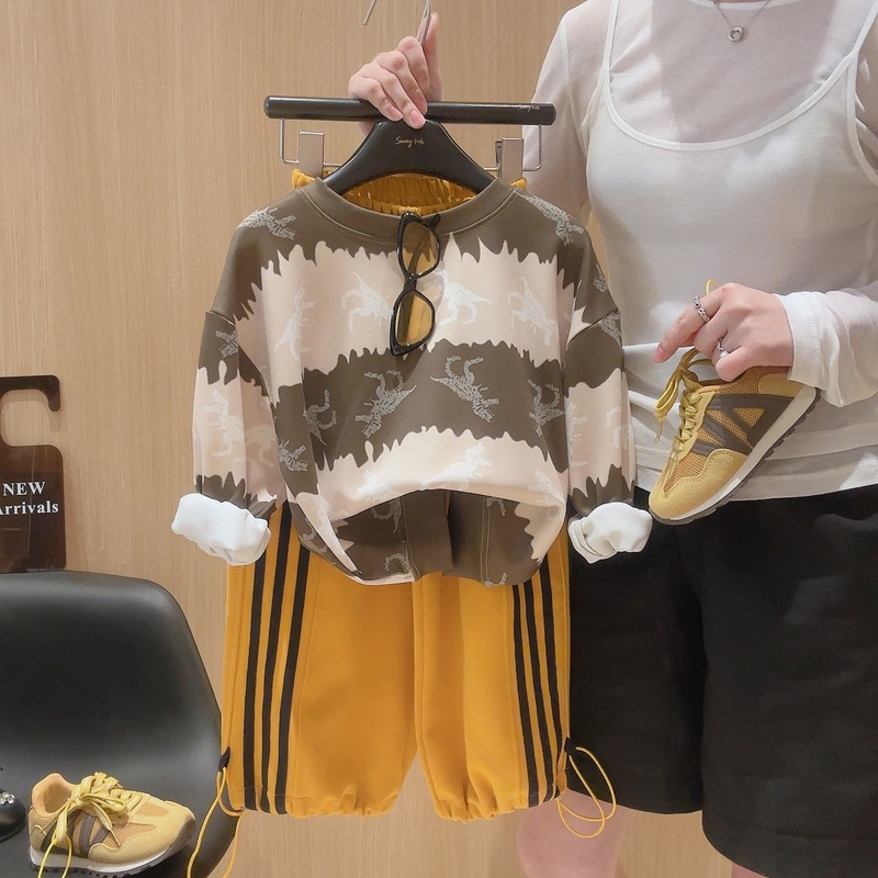 儿童秋季卫衣新款圆领韩版宽松运动长袖上衣男童女童洋气衣服|undefined