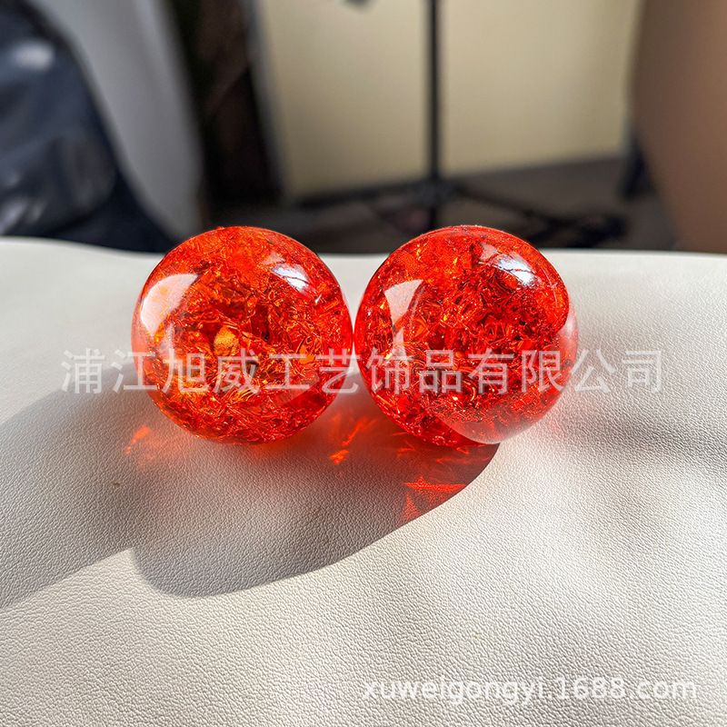 水晶氷裂球築山流水噴水装飾球中実気泡球事務車専用光ガラス球振り子|undefined