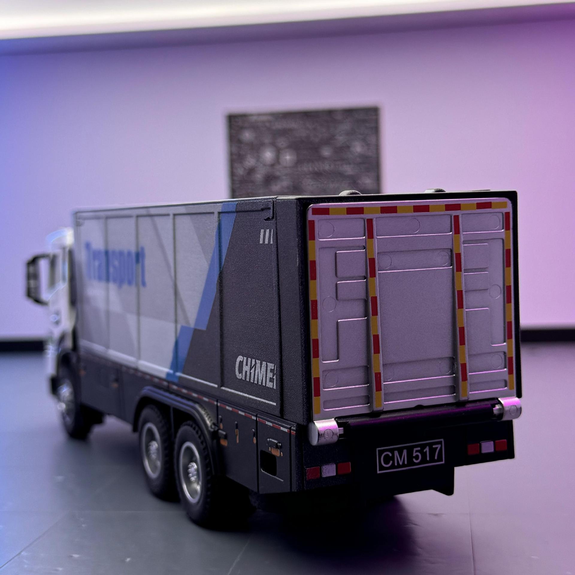 Chimei 1:32 modelo de camión contenedor de aleación de envergadura adorno con sonido y luz de retroceso coche de juguete para niños al por mayor