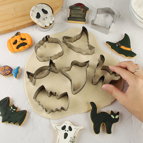 12-piece stainless steel Halloween cookie cutter diy baking tool set pumpkin skull cookie cutter