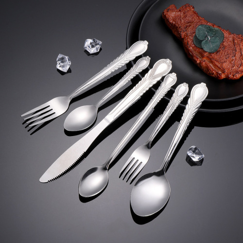 Factory Direct Supply Household Stainless Steel Spoons and Forks, Hotel Creative Swallowtail Steak Knife Fork Spoon Tableware Set