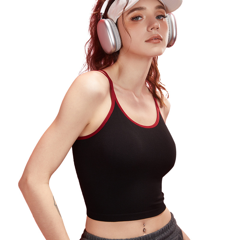 유럽과 미국 고강도 피트니스 더블 스트랩 요가 조끼 여성 스포츠 속옷 처짐 방지 필라테스 액티비티 브라