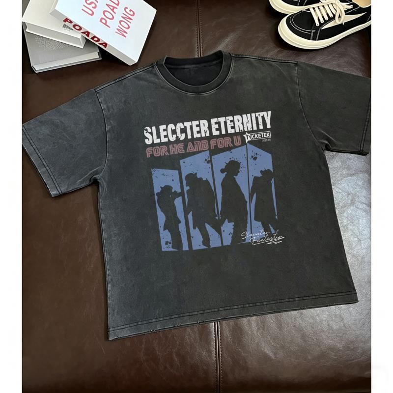 Aiteeins Michael Jackson Digital Direct Print 280g Heavyweight Washed Character Parody Band T-Shirt