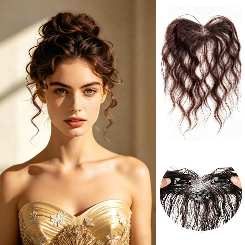 European and American style wig bangs for girls, natural-looking synthetic hair, thin hairline, wavy curls, wool curls, baby hair bangs European and American style wig bangs for girls, natural-looking synthetic hair, thin hairline, wavy curls, wool curls, baby hair bangs