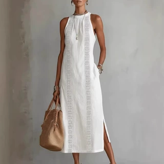 2026欧美跨境亚马逊tiktok女装纯色宽松长款衬衫时尚休闲女连衣裙