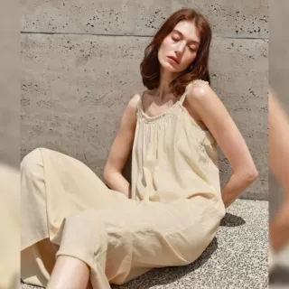 亚麻棉大露背性感吊带裙流苏连衣裙26夏季休闲度假风棉麻背心裙子