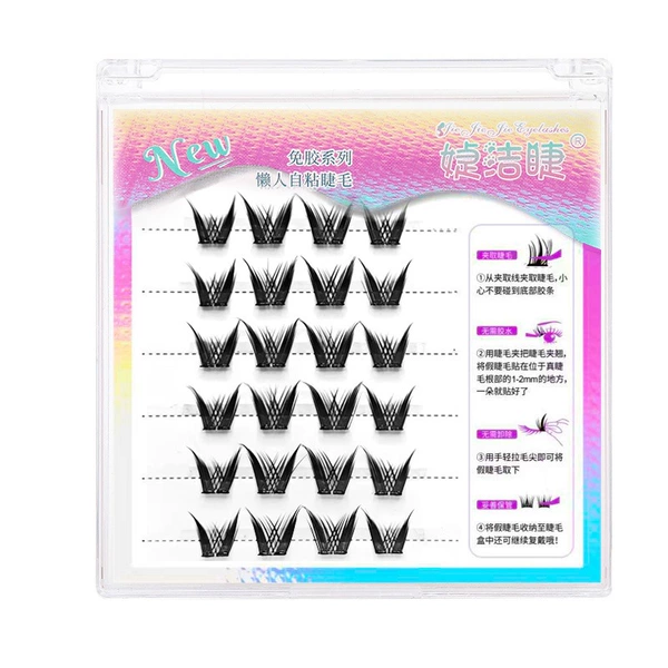 ✿Glue-free✿6 rows 24 clusters of black golden loli 10-12mm