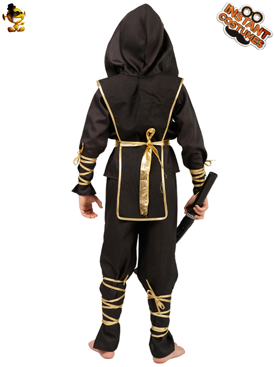 Niño pequeño Halloween Golden Dragon Ninja traje niños ninja masculino juego de rol cosplay traje de rendimiento image 1