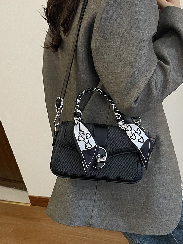 Bolso para mujeres 2025 nuevo color de contraste empalme bolso portátil de alta calidad de moda moda bolso de hombro